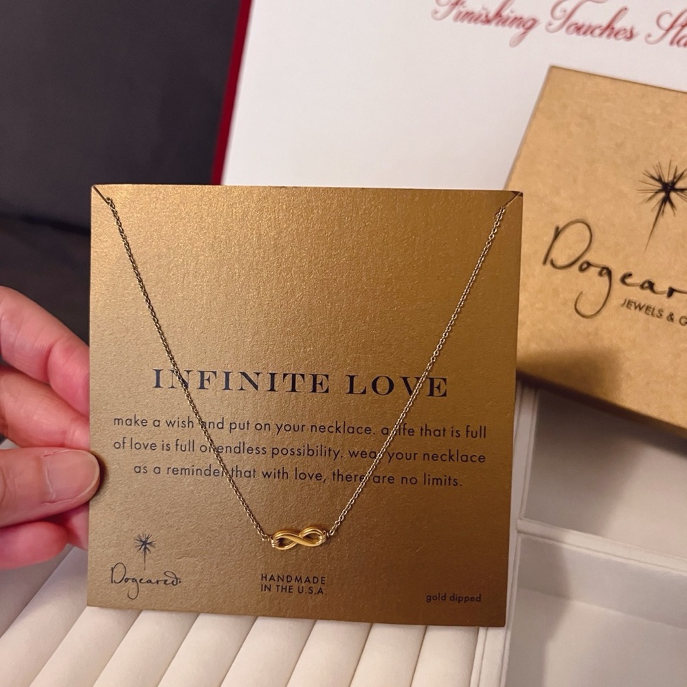Dogeared Infinite Love Infinity Necklace 24KT Gold Dipped